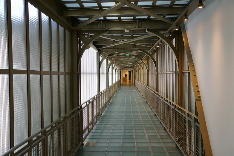 walkway in building with open walkway between the walkways