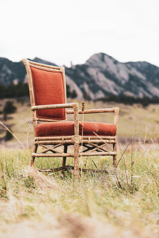 the old chair and the old one are empty in the field