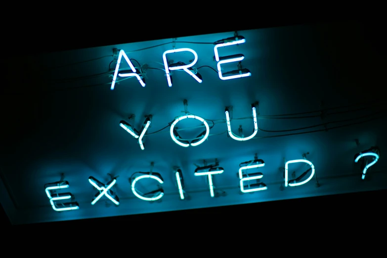 a neon sign that says are you exooted?