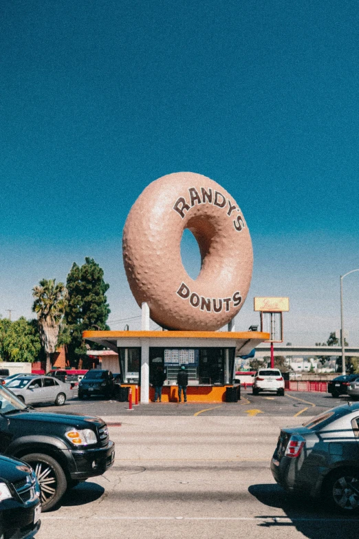 the donut is on display at the donuts and doughnut shop