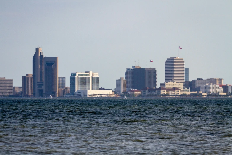 view of a large city by the ocean from the sea