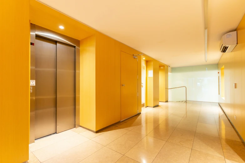 this is an image of a large empty elevator