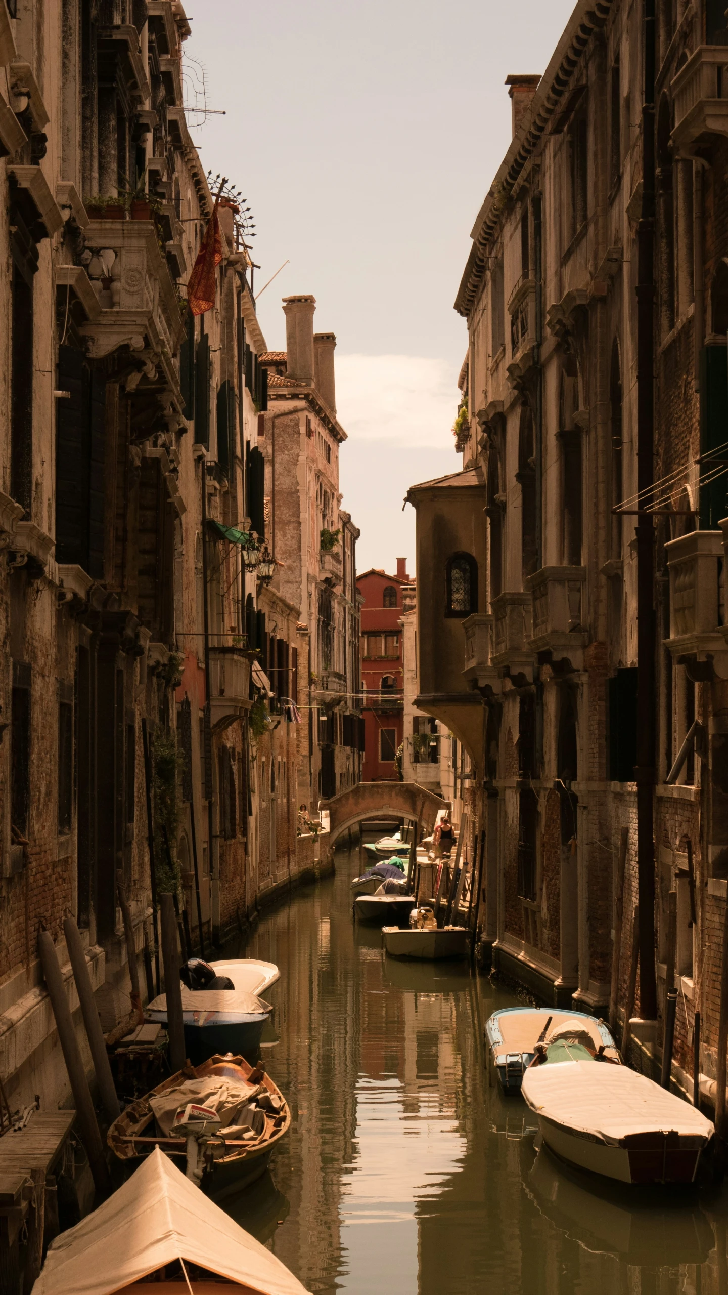 the streets of venice are quiet, old and clean