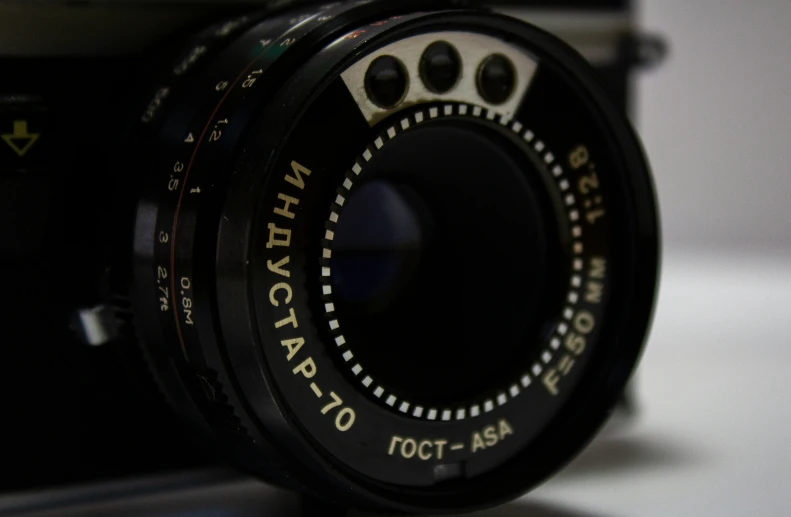 a view of the lens of a camera