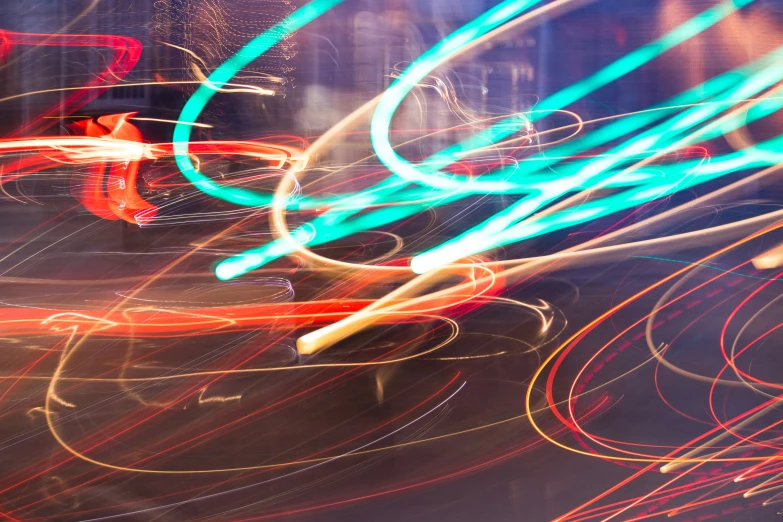 an artistic po that resembles lights or blurs of a plane