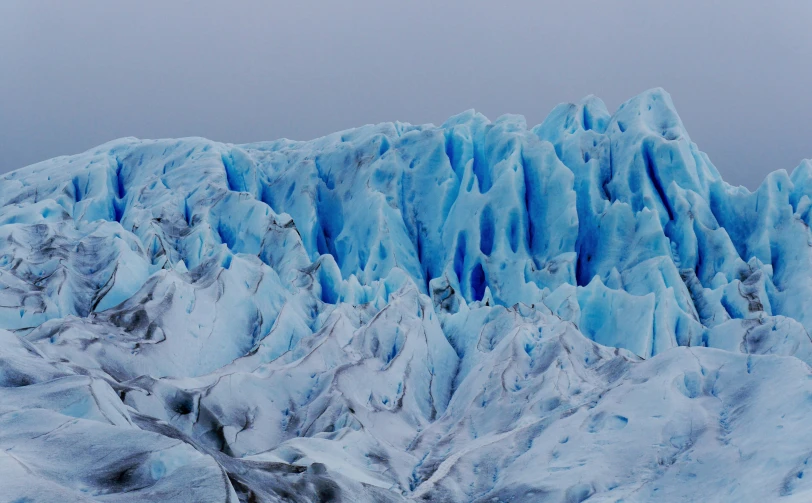 the massive glacier has very many large chunks