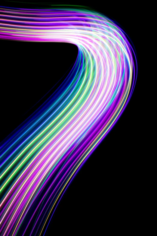 a group of multicolored lines on a black background