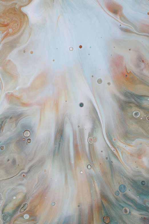 a painting with many bubbles and lines on it