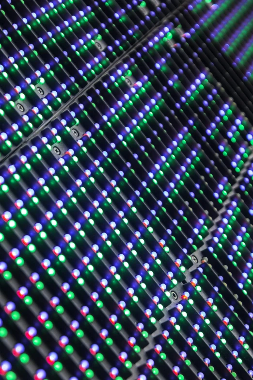 large, multi - colored led displays are arranged in rows