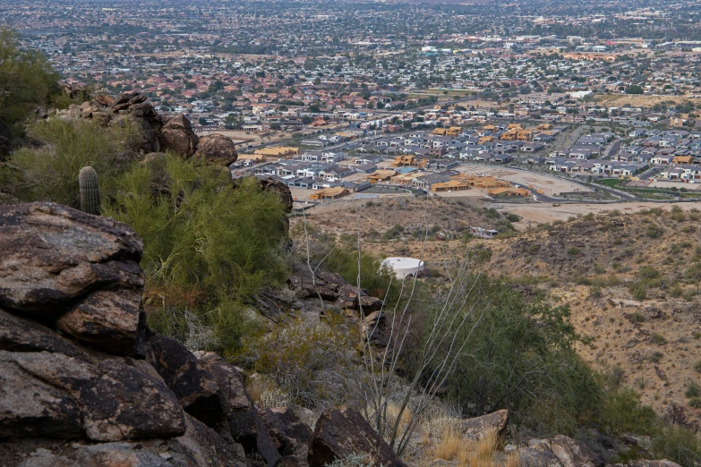 a po from a mountain overlooking a small town