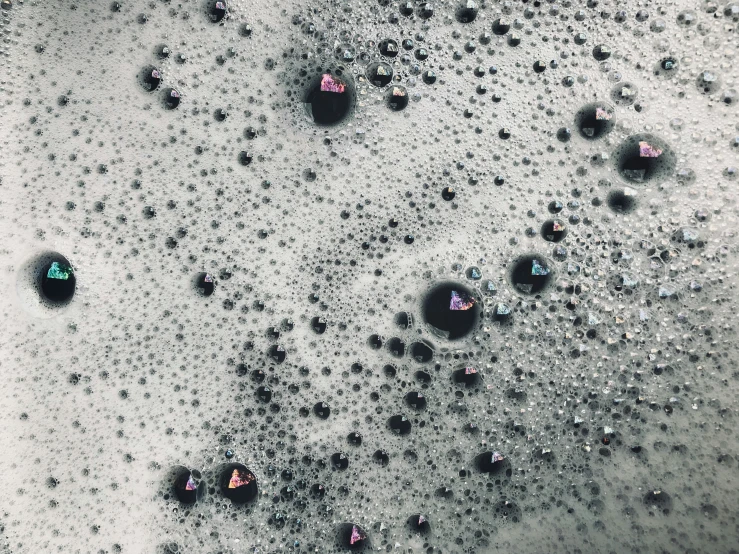 several bubbles in a dle with water surrounding them