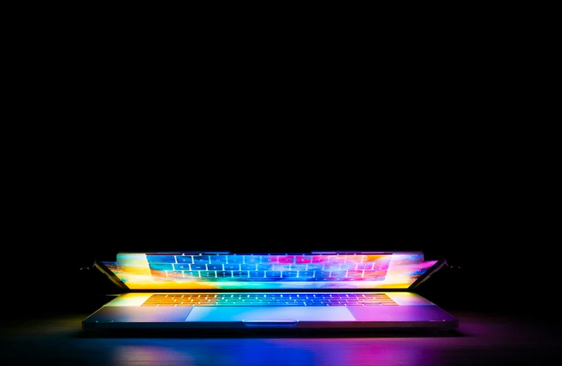 glowing keyboard is shown in the dark