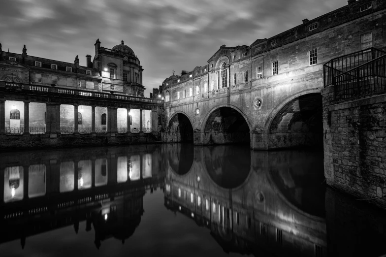 a black and white po of old bridges