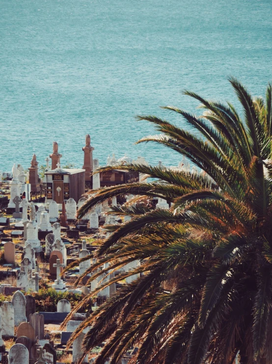 the cemetery of san cristo is perched over the ocean