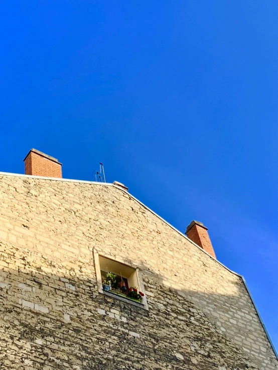 a window is closed on a side of a building