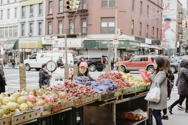 there is a vendor at a street market