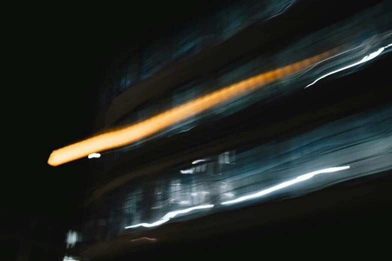 blurry image of traffic lights at night