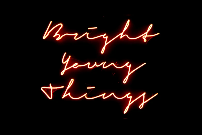 a red neon sign that reads, bright sunny things