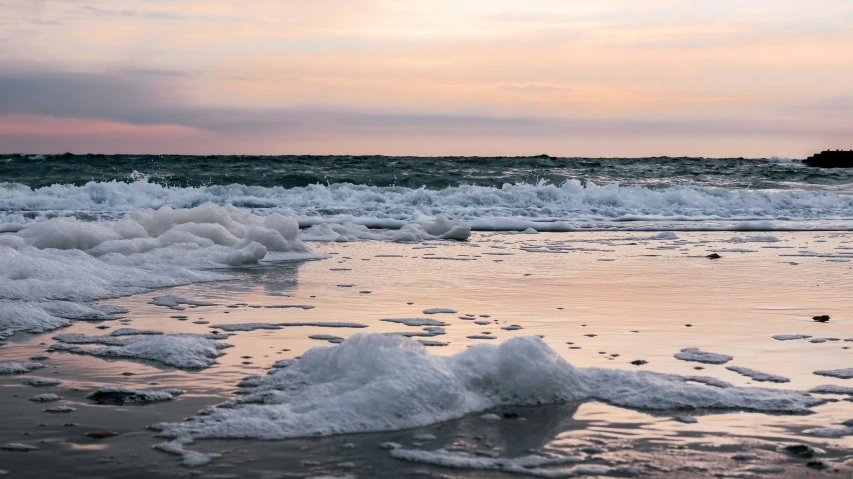 the ocean is choppy and moving with waves