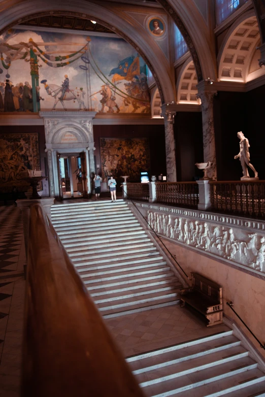 a very old building with a massive staircase