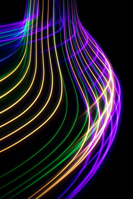 abstract image with neon light on black background