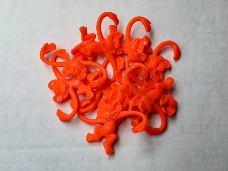 there are orange items that are shaped like animals