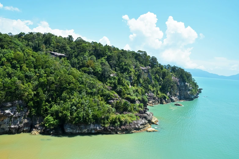 there is an island near a lake