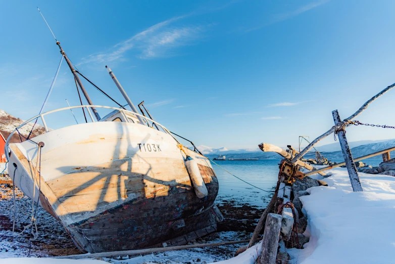 the boat is still in dry dock today and no one could be seen