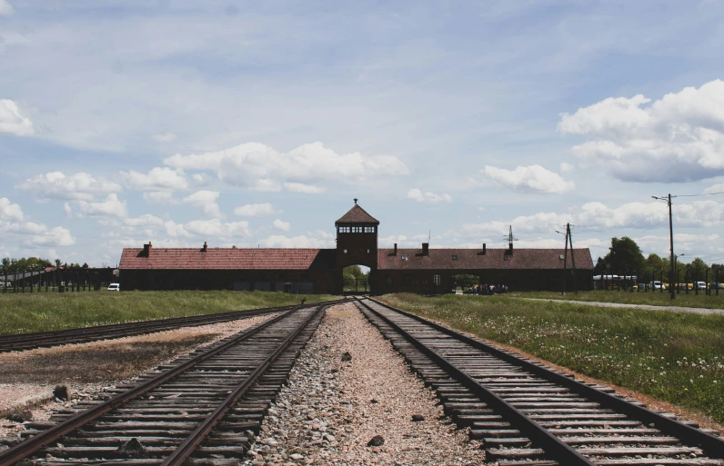 there are tracks leading to an old station