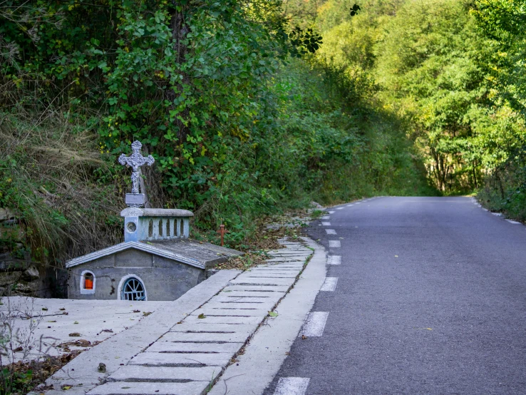 a church on the side of the road in the middle of nowhere