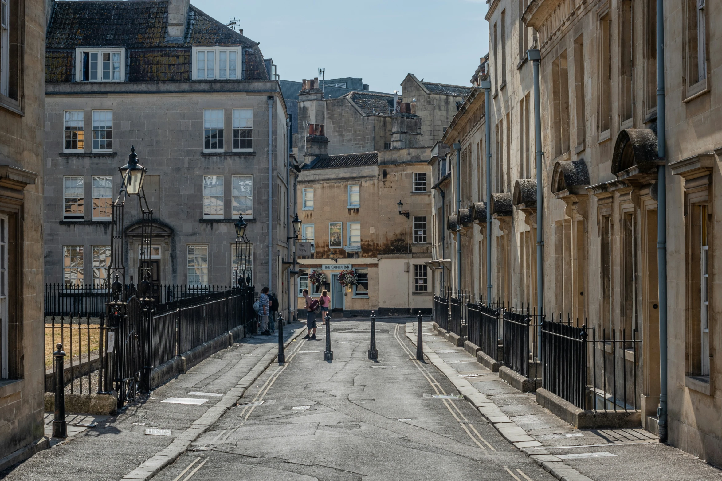 a road in the middle of a large building