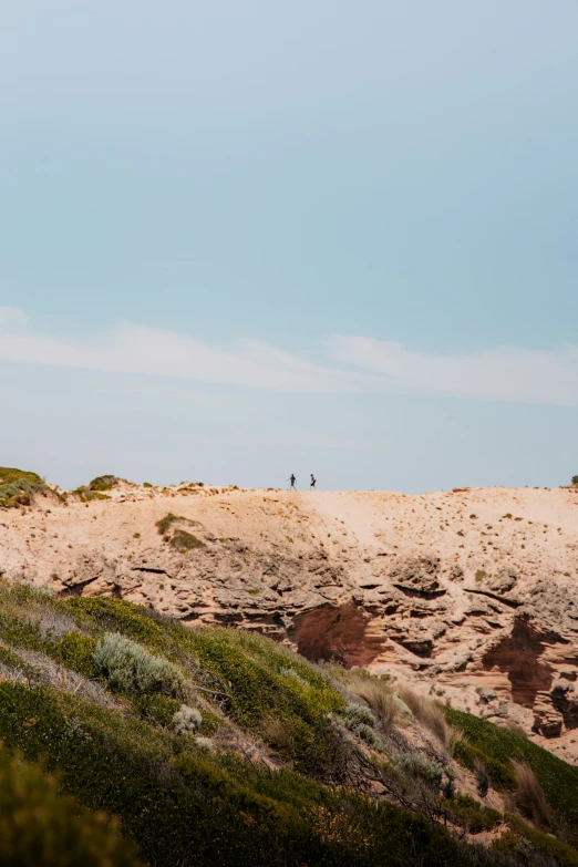 a kite flying over some people on the beach