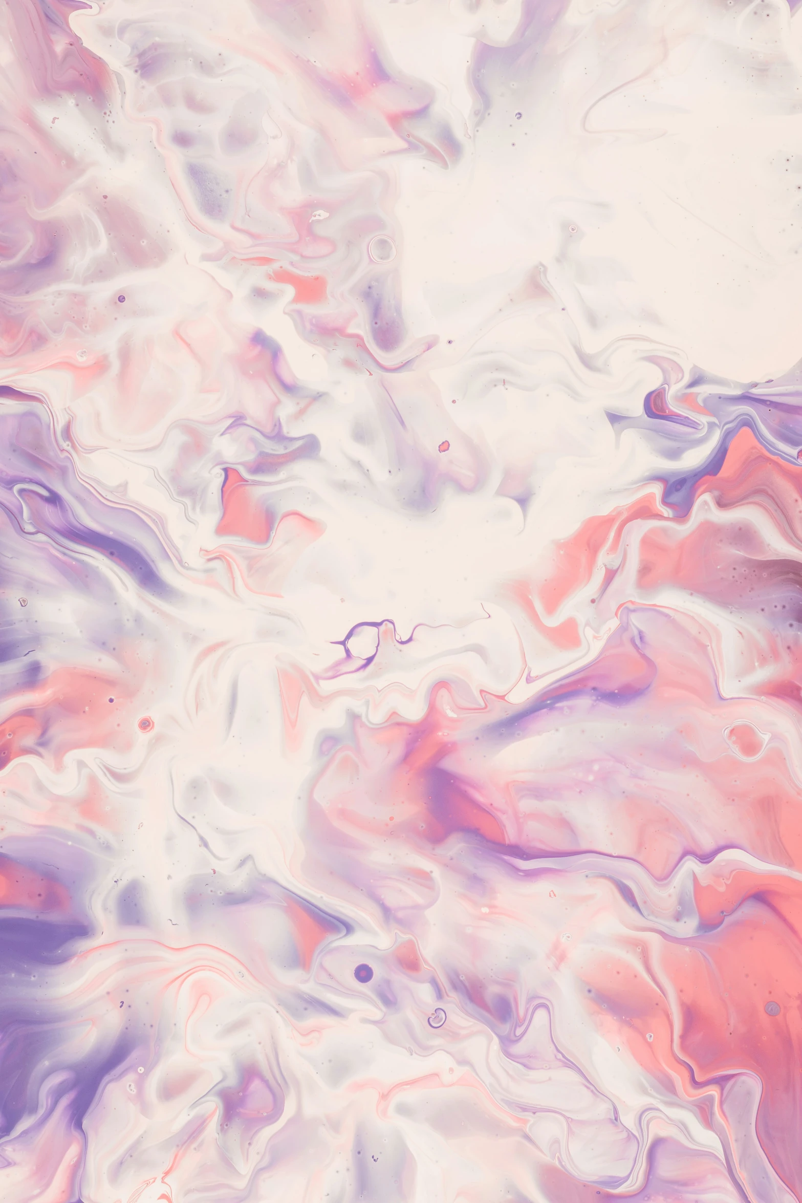 a pink and blue fluid painting