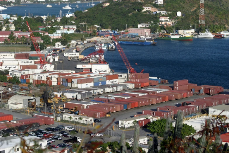 there is a view from the top of a hill of buildings