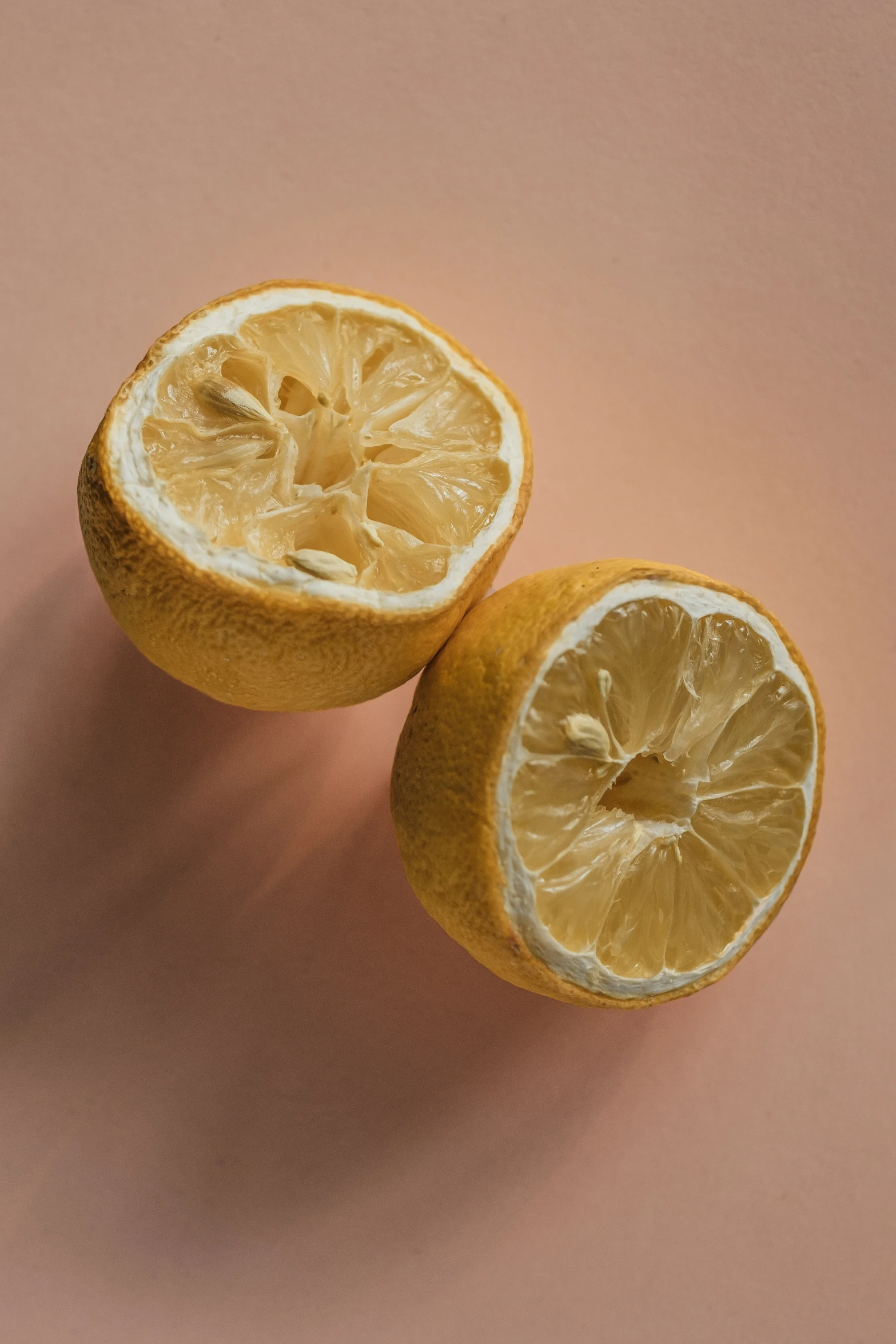 a close up s of two lemon halves