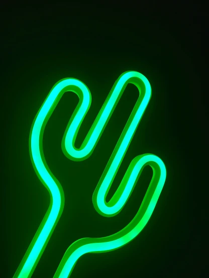 an abstract neon art po that is a neon sign, with the letter v on it