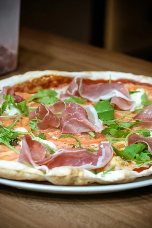 a close up view of pizza on the table