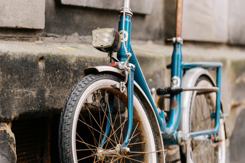 there is a bicycle that has had spokes on it