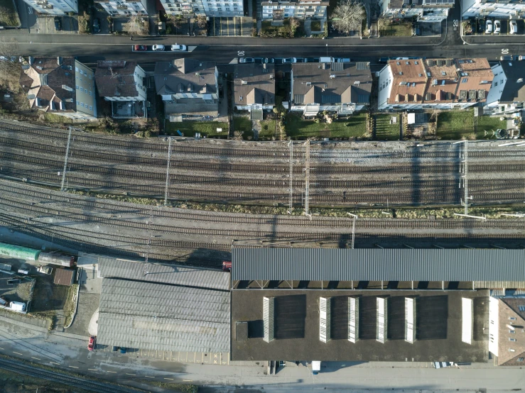 the aerial po shows an overhead view of a city