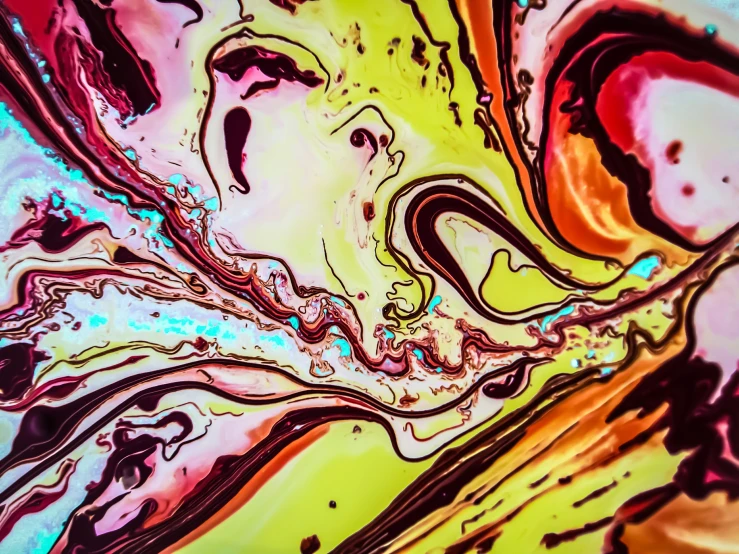 the abstract colors of a painting, including multicolored paint