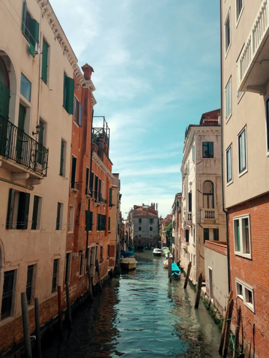 the water is running through the narrow streets