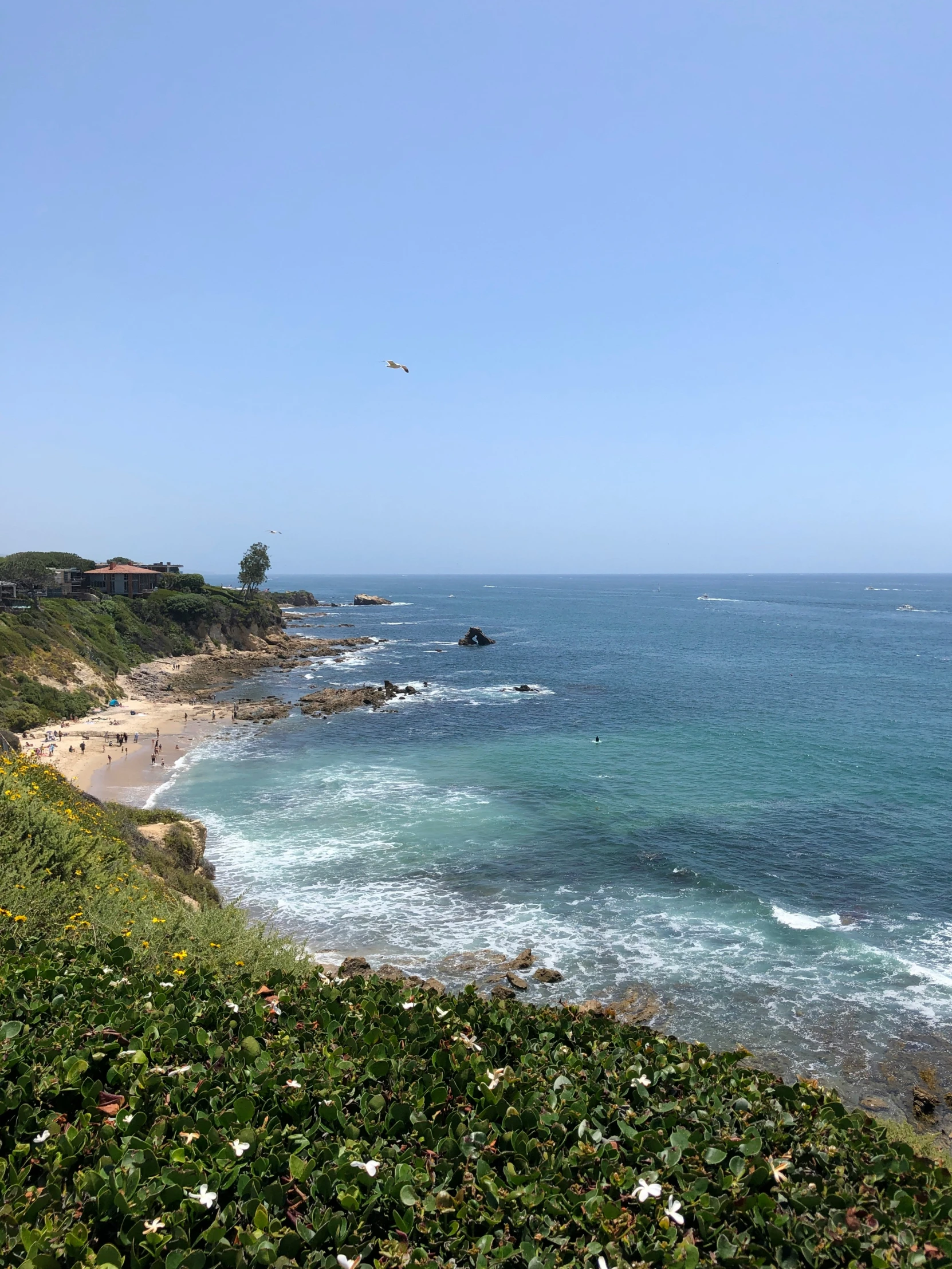 a view of a body of water with a beach