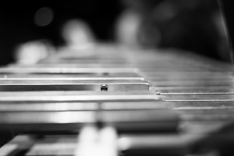 a black and white image of a table with ons