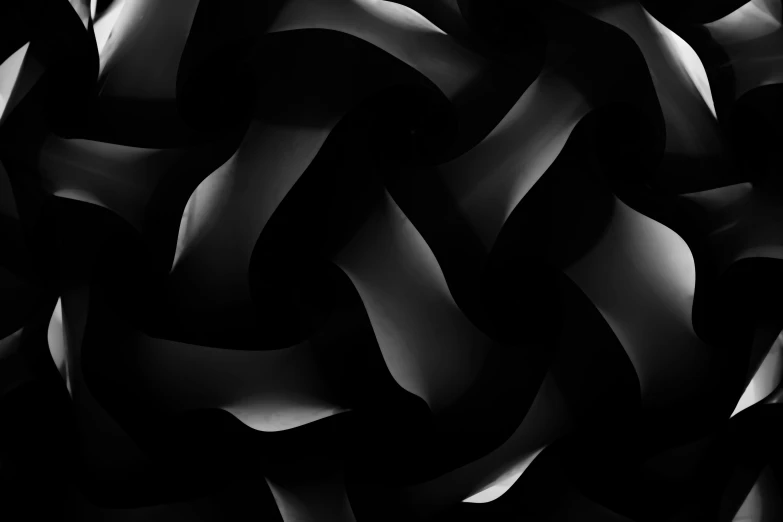 black and white abstract art pograph with large wavy lines