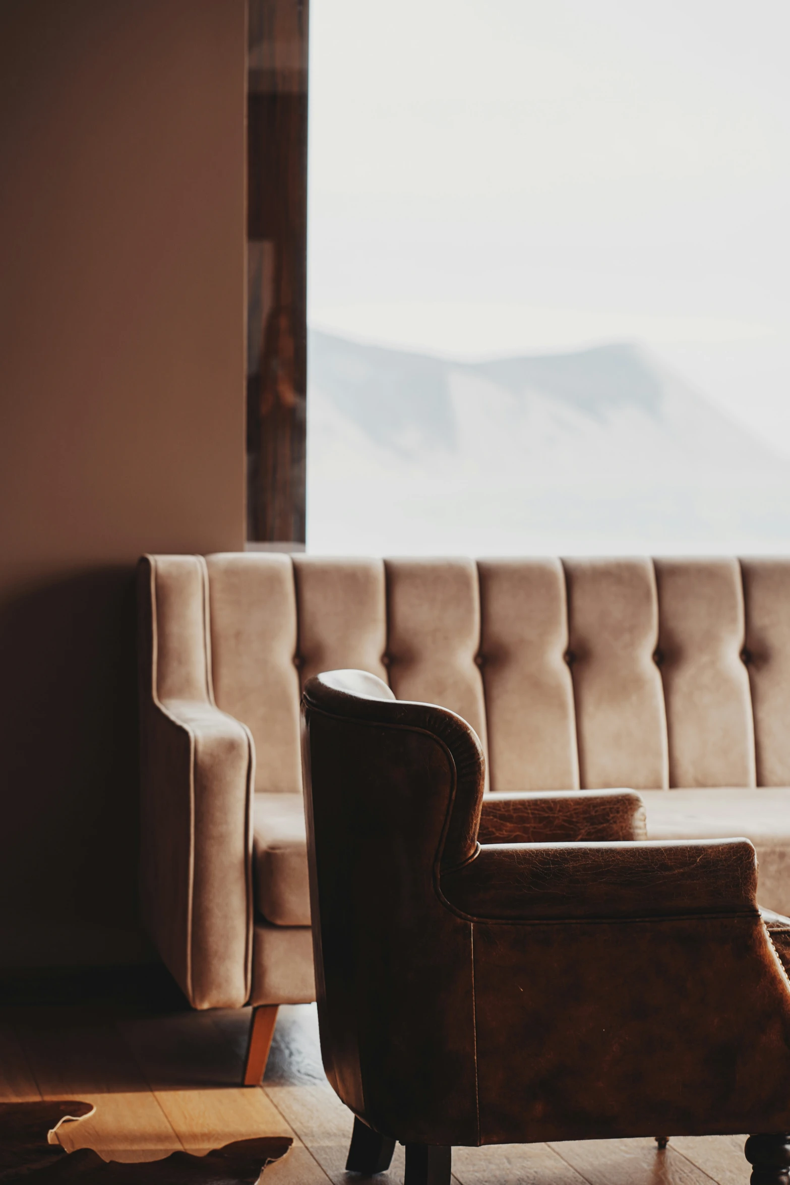 the back of a chair facing out to sea