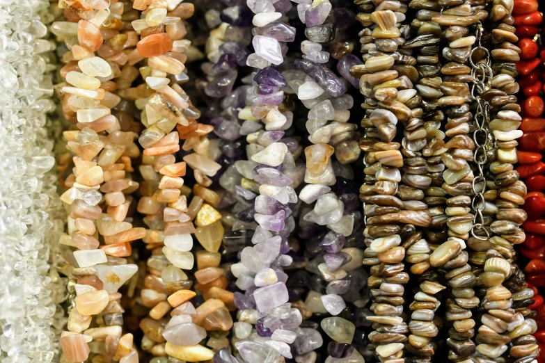 colorful jewelry beads displayed in close up