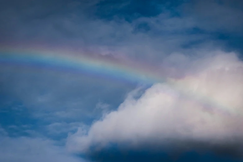 rainbow in the sky during a cloudy day