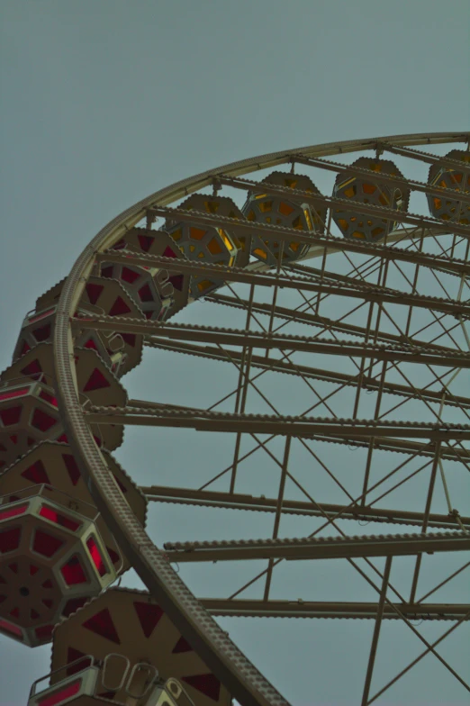 a view of the ferris wheel as it passes by