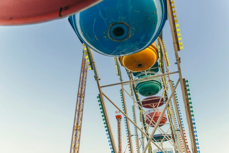 an amut park with several rides and slides