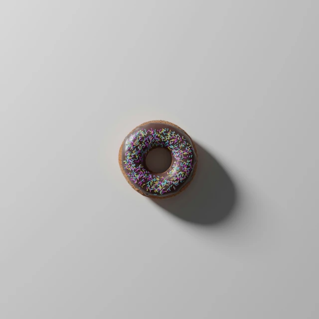 a chocolate donut with sprinkles on top